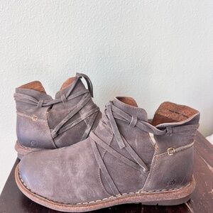 Born Shoes Born Tobacco Flat Distressed Suede Leather Boots Poshmark